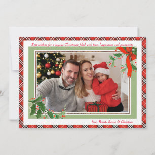 Christmas Plaid Photo Holiday Card