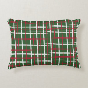 Christmas Plaid Red, Green, White Decorative Cushion
