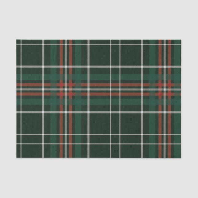 Christmas Plaid Red Green White Simple Pattern Tissue Paper (Front)