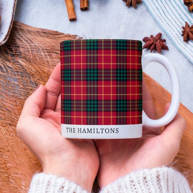 Christmas Plaid Red Tartan Personalised Mug (Creator Uploaded)