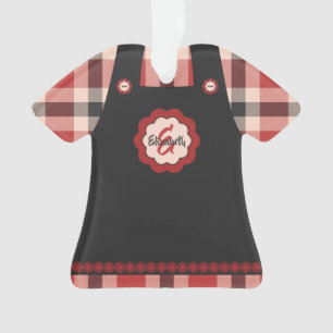 Christmas Plaid Snowflake Pinafore Customised Ornament