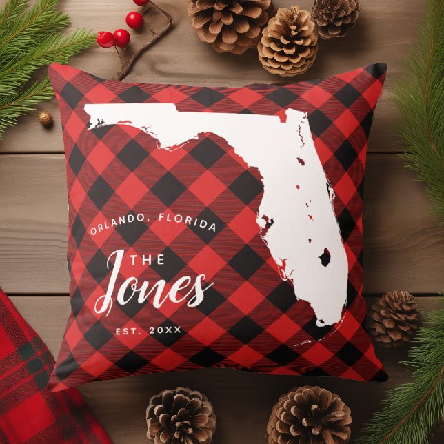 Christmas Plaid State Florida Cushion (Creator Uploaded)