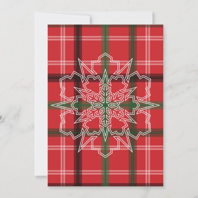 Christmas plaid thank you card (Front)