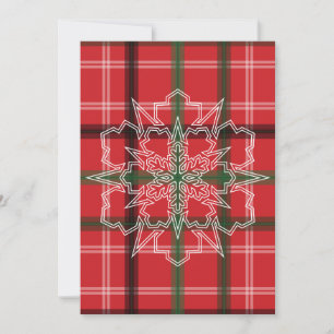 Christmas plaid thank you card