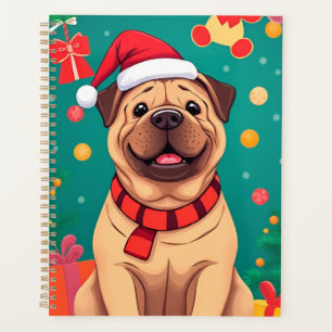 🎁Christmas Planner Cute Dog Santa Hat Gift ✨