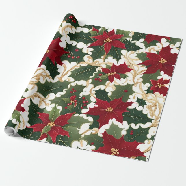 christmas plants galore wrapping paper (Unrolled)