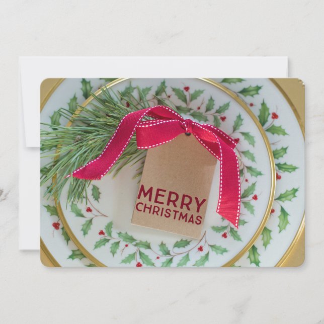Christmas Plates Dinner Party Invitations (Front)