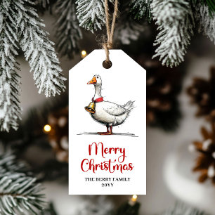 Christmas Playful Silly Goose Humour Gift Tags