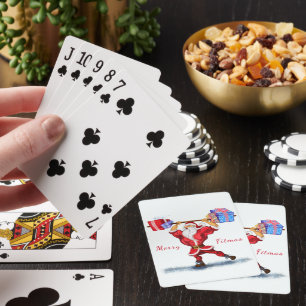 Christmas Playing Cards Santa with Gifts - Funny
