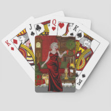 Christmas Playing Cards with Sexy Woman