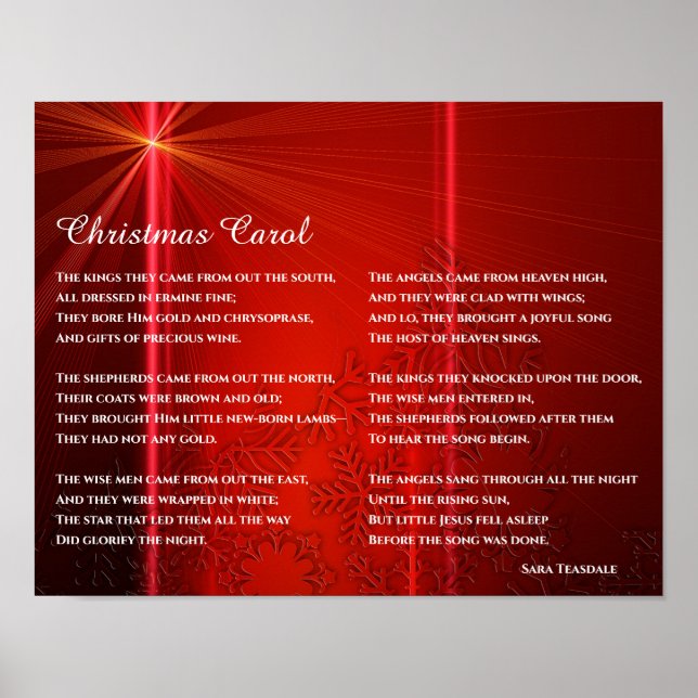 Christmas Poem About Baby Jesus Poster (Front)