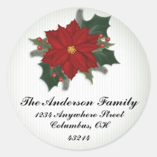 Christmas Poinsetta 4 - Christmas Address Labels