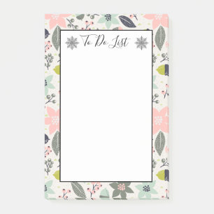 Christmas Poinsettia Acorns Grey Aqua To Do List Post-it Notes