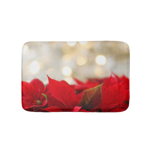 Christmas Poinsettia Bath Mat (Front)