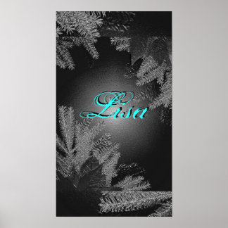 Christmas Poinsettia Black And Grey Lisa I Poster