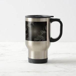 Christmas Poinsettia Black And Grey V Travel Mug