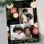 Christmas Poinsettia Black White Photo Collage Holiday Card<br><div class="desc">💌 Share the love and spread holiday cheer with my thoughtfully crafted greeting card. This card is a canvas of for your holiday wishes to friends, family and colleges. I adorned the captivating designs and this defined my entire holiday collection. I hope you love the cards and collection as much...</div>