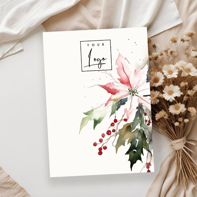 Christmas Poinsettia Blank Jewellery Display Logo Business Card (Creator Uploaded)