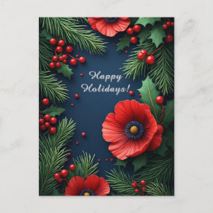 ❄️ Christmas Poinsettia Bloom Magic 🎄 Festive Postcard