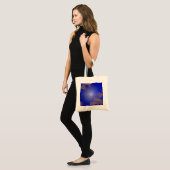 Christmas Poinsettia Blue Tote Bag (Front (Model))