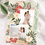 Christmas Poinsettia Botanical Photo Collage Happy Holiday Card<br><div class="desc">💌 Share the love and spread holiday cheer with my thoughtfully crafted greeting card. This card is a canvas of for your holiday wishes to friends, family and colleges. I adorned the captivating designs and this defined my entire holiday collection. I hope you love the cards and collection as much...</div>