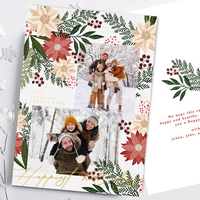 Christmas Poinsettia Botanicals Photo Collage (Creator Uploaded)