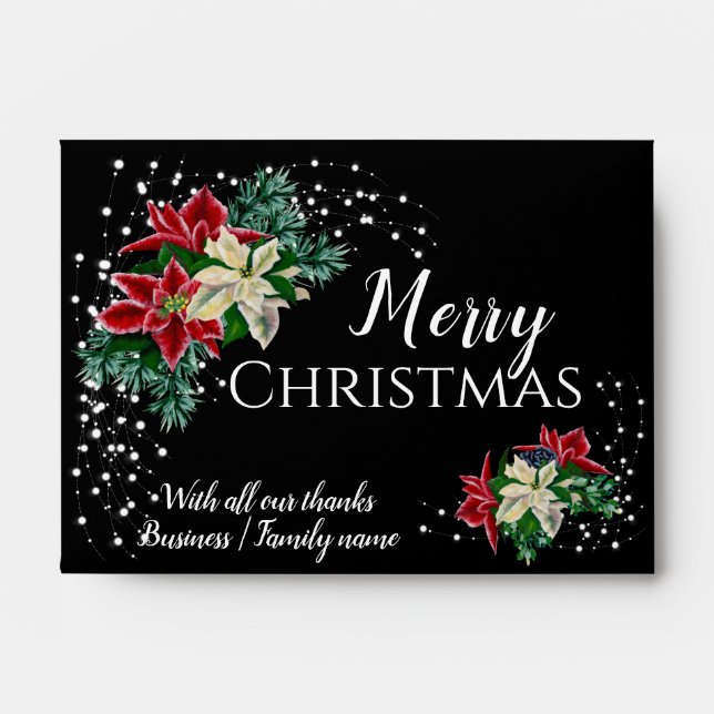 Christmas Poinsettia Cash Gift Envelope (Front)