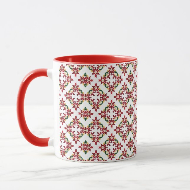 christmas poinsettia coffee mug (Left)