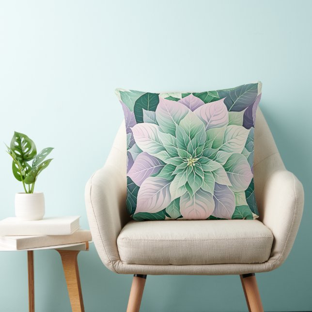  Christmas Poinsettia  Festive  Cushion (Chair)