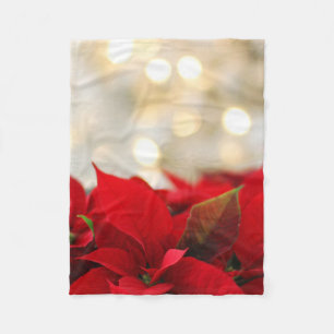 Christmas Poinsettia Fleece Blanket