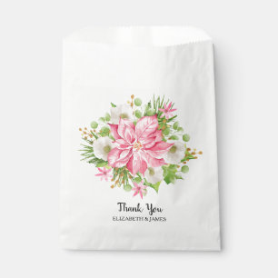 Christmas Poinsettia Floral Holiday Favour Bags