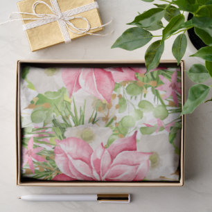 Christmas Poinsettia Floral Holiday Tissue Paper