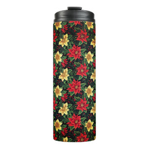 Christmas Poinsettia Flowers Pattern-86755 Thermal Tumbler