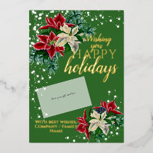 Christmas Poinsettia Foil Gift Card Holder
