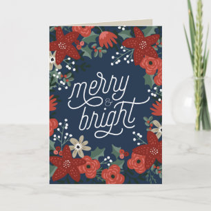 Christmas Poinsettia Foliage Folded Card