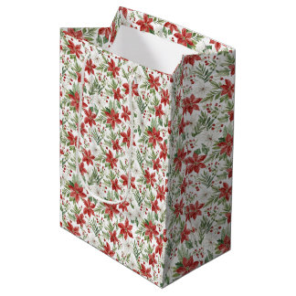 Christmas Poinsettia Gift Bag