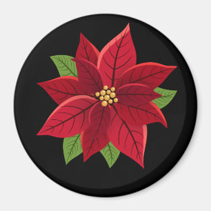 Christmas Poinsettia Gift  Magnet