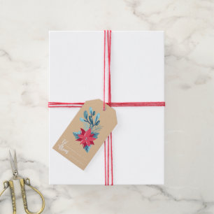 Christmas Poinsettia Gift Tag