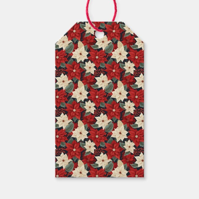 Christmas Poinsettia Gift Tags (Front)