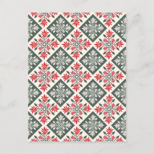 Christmas Poinsettia Kapa Holiday Postcard