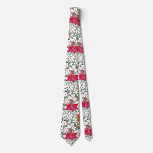 Christmas Poinsettia Men’s Neck Tie