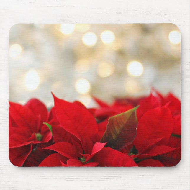 Christmas Poinsettia Mouse Pad (Front)