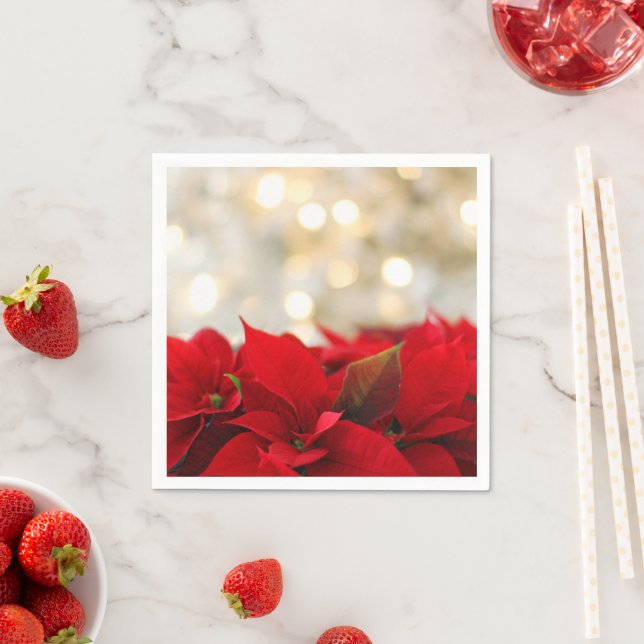 Christmas Poinsettia Napkin (Insitu)