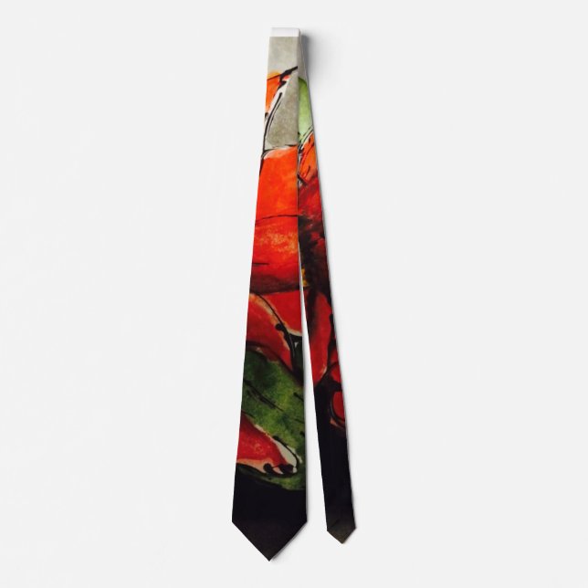 Christmas Poinsettia Neck Tie (Front)