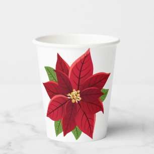 Christmas Poinsettia  Paper Cups