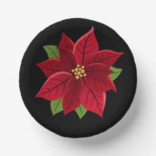 Christmas Poinsettia   Paper Plate
