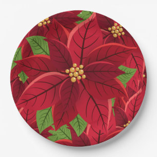 Christmas Poinsettia   Paper Plates