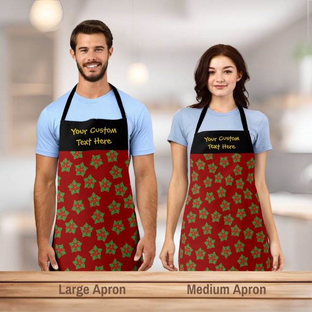 Christmas Poinsettia Pattern Apron (Creator Uploaded)