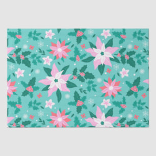 Christmas poinsettia pattern tissue paper