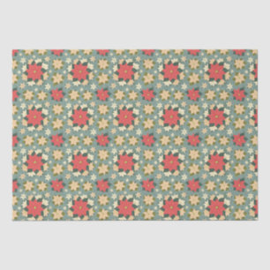 Christmas poinsettia pattern tissue paper